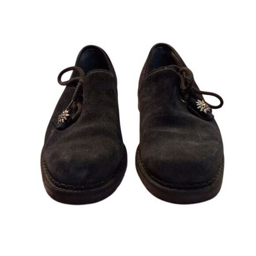 Bleil Size 9 Womens Shoes Trachten Black Suede Edelweiss Accent Rubber Sole - Picture 2 of 8