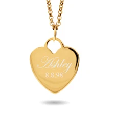 Custom Heart Name Necklace – Personalized Engraved Pendant Gold Silver Gift