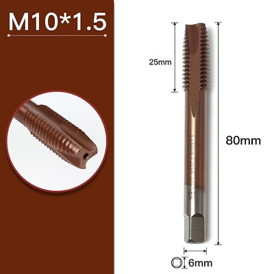 Spiral Flute Point HSS Machine Thread Taps Set TiN Coated / HSS-Co Cobalt M2-M12