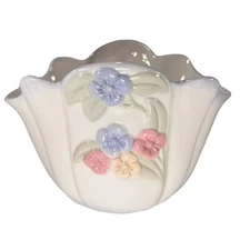 FTD Vase Planter 1992 Especially For You Flowers 3D Floral Taiwan Scalloped Edge