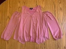 Womens L Jr Girls Amy wear Pink Dress Top No Shoulder