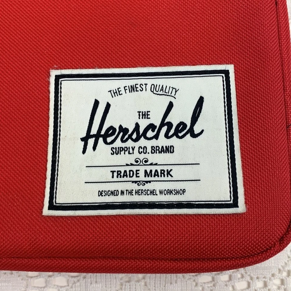 Herschel Bolsa con Cremallera Bolso Tablet Cubierta Rojo Azul Cierre con Cremallera Acolchado Foto 3 de 4
