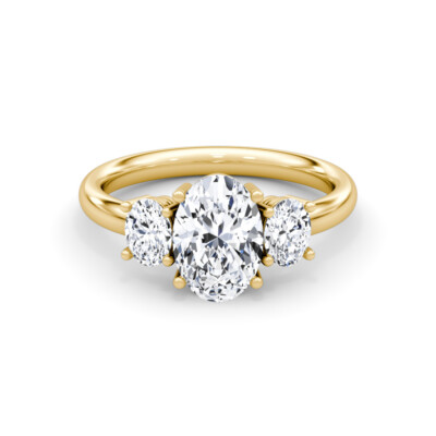 Diamond Engagement Ring VS1 F 2.60 Ct Lab-created 14k Yellow Gold IGI Sparkling