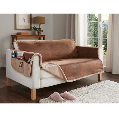 Reversible Sherpa Fleece Armchair/2 Seater/3 Seater Sofa Settee Covers