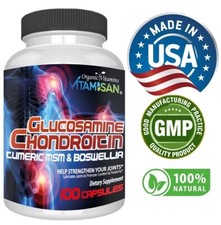 Glucosamine Chondroitin Turmeric MSM Boswellia 100  Capsules Non  GMO 3045 mg