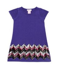 Design History Girls' Sequin Accented Sweater Dress,Sugarplum, Size 4, MSRP 68