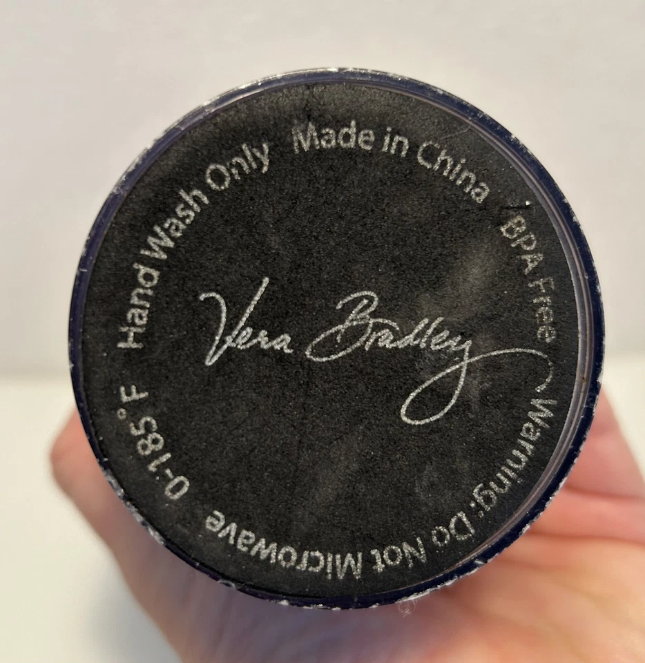 Vera Bradley FANFARE Vaso de Café de Viaje Bebida Fría Caliente Tapa Giratoria Taza Foto 4 de 4