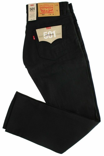 Levi's 501 Men's Original Button Fly Regular Fit Straight Leg Denim Jeans, Black