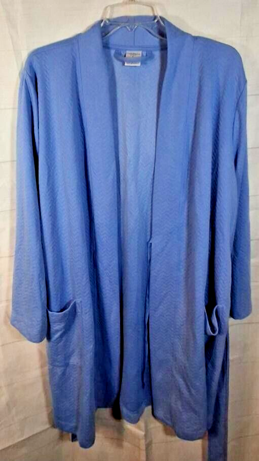 Croft & Barrow Intimates Cornflower Blue Short Robe Size L NWT $46.00