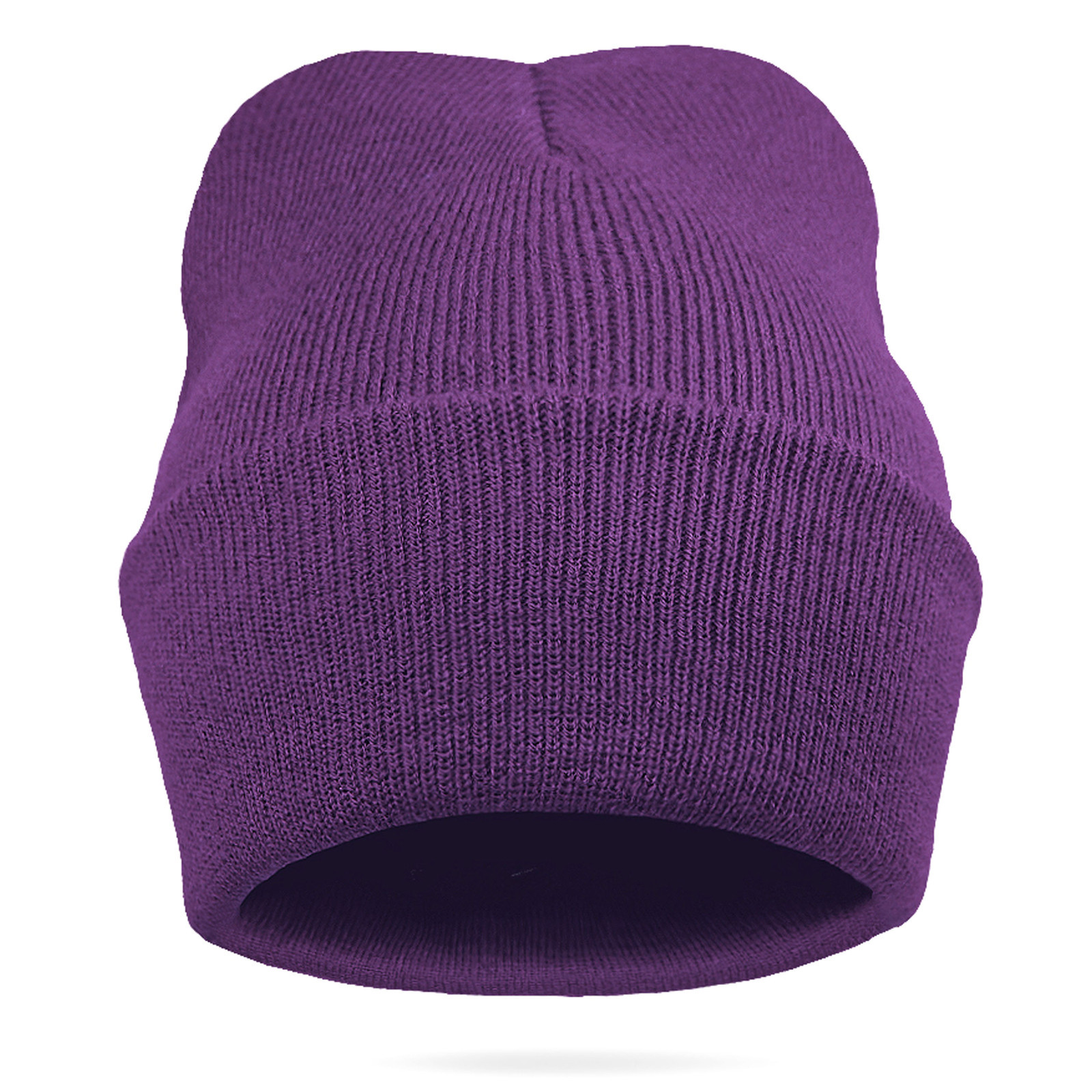 EURO BEANIE WITH TURN UP KNITTED HAT BEANY CAP - 16 COLOURS - BRAND NEW ...