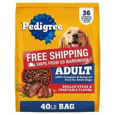 Pedigree Complete Nutrition Adult Steak & Vegetable Flavor Dry Dog Food, 40 lb B