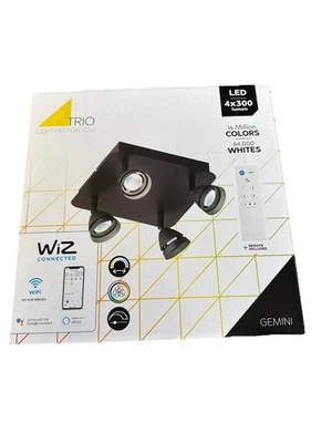 TRIO GEMINI LED Deckenleuchte Mit WiZ 12W 1200lm 3000-5000K RGBW Fernbedienung - Bild 1 von 4