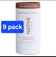 9 Pack New Native Deodorant Coconut  Vanilla 100 Plastic Free