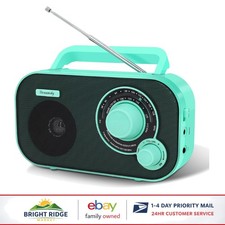 Portable AM FM Radio with Strong Reception, Battery Operated Wall Plug