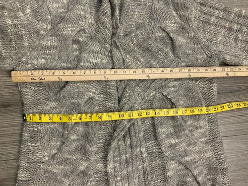 Eileen Fisher Smoke Undyed Wool Alpaca Slub High Collar Long Coat Size XL - Picture 5 of 10