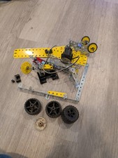 Vintage A.C. Gilbert Erector Set Parts Lot   Motor, Wheels, Pulleys, Axels