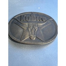 1987 Marlboro Solid Brass Longhorn Belt Buckle Philip Morris Western USA
