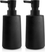 Dispensador Jabon Vidrio Bano Cocina 250ml Negro 2 Pzs Reutilizable Alta Calidad