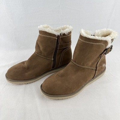 Dockers by Gerli, Women's Boots Size EU 39, US 8.5-9, Brown Suede, Faux Fur,