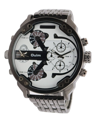 XXL Monster Watch58mm Herren Armband Uhr  Dual Timer Schwarz Chrono Look NEU