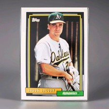 1992 Topps Brook Jacoby Oakland Athletics NN & NoBio #606 Baseball Card