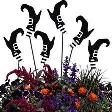 6 Pcs Halloween Outdoor Decoration Wicked Witch Legs Garden Stake
