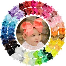 Headbands 6 Inch 30 Colors Boutique Grosgrain Ribbon Hair Bows for Baby Girls In