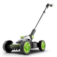 Image of Gtech SLM50 Small Alloy Steel Lawnmower | Cordless Electric Grey/Green/White 