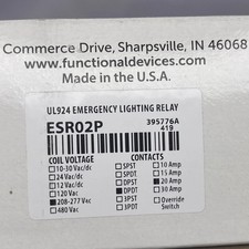 Functional Devices-Rib ESRO2P Enclosed Pre-Wired Relay,20A 300Vac,DPDT New