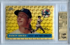 Marketplace image: MICKEY MANTLE 2007 TOPPS CHROME GOLD SUPERFRACTOR SP 1/1 BGS 9.5 GEM MINT