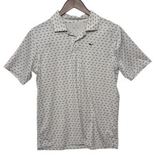 Vineyard Vines Performance Polo L White Sailboat Print USA