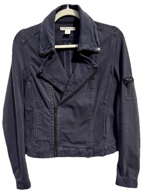 Peyton Jensen Jacket Small Grey Cafe Racer Moto Stretch Zip Sides Evereve Womens
