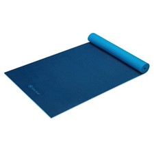 Gaiam Yoga Mat Premium Solid Color 78"L x 26"W x 6mm Thick, Navy/Blue