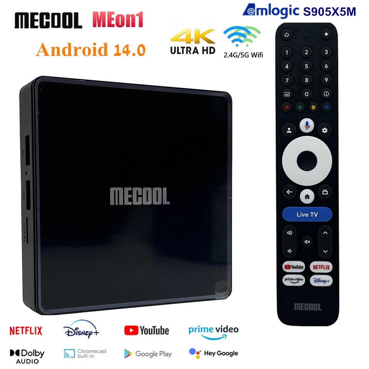 MECOOL MEon1 Android 14 TV Box 2GB 32GB S905X5M Wifi6 BT5.2 AV1 H