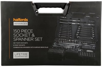Halfords Advanced Professional 150 pc socket & spanner set Lifetime guarantee 