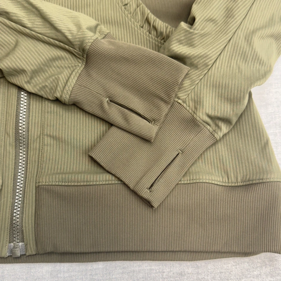 Chaqueta Lululemon Dance Studio III Reversible Verde Oliva Cremallera Sudadera con Capucha Talla 14 Foto 2 de 4