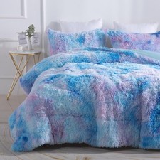 Fluffy Fuzzy Faux Fur King Size Comforter Set - King Duvet for Warm and Cozy ...