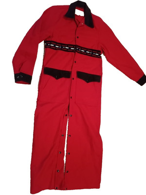 Boone Industries Aztec Red Western Duster Snap Wide Leg Coveralls  Men S (67)