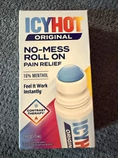 Icy Hot Original No Mess Roll On Pain Relief 2.5oz  Menthol 16%