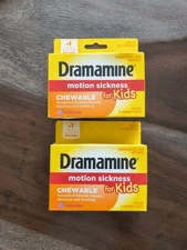 Dramamine Motion Sickness Relief for Kids 8ct. Grape Flavor Tablets - 2 Boxes