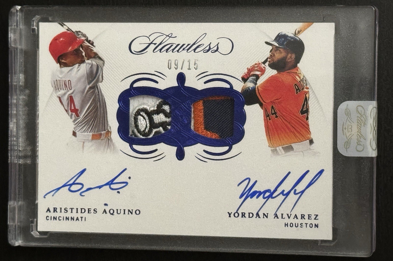 YORDAN ALVAREZ HOUSTON ASTROS 2020 PANINI FLAWLESS BASEBALL DUAL PATCH AUTO /15