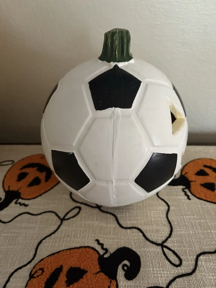 Halloween Soccer Ball Pumpkin Jack O Lantern Light Decor Vintage Bedroom Decor - Image 3 of 4
