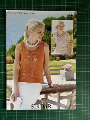 Sirdar Cotton DK Knitting Pattern 7212 Ladies Top And Vest 32 42 Inches  UK