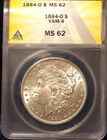 1884-O  MORGAN DOLLAR  *BRILLIANT WHITE LUSTER*  MS-62   VAM-4   *DOUBLED 188*