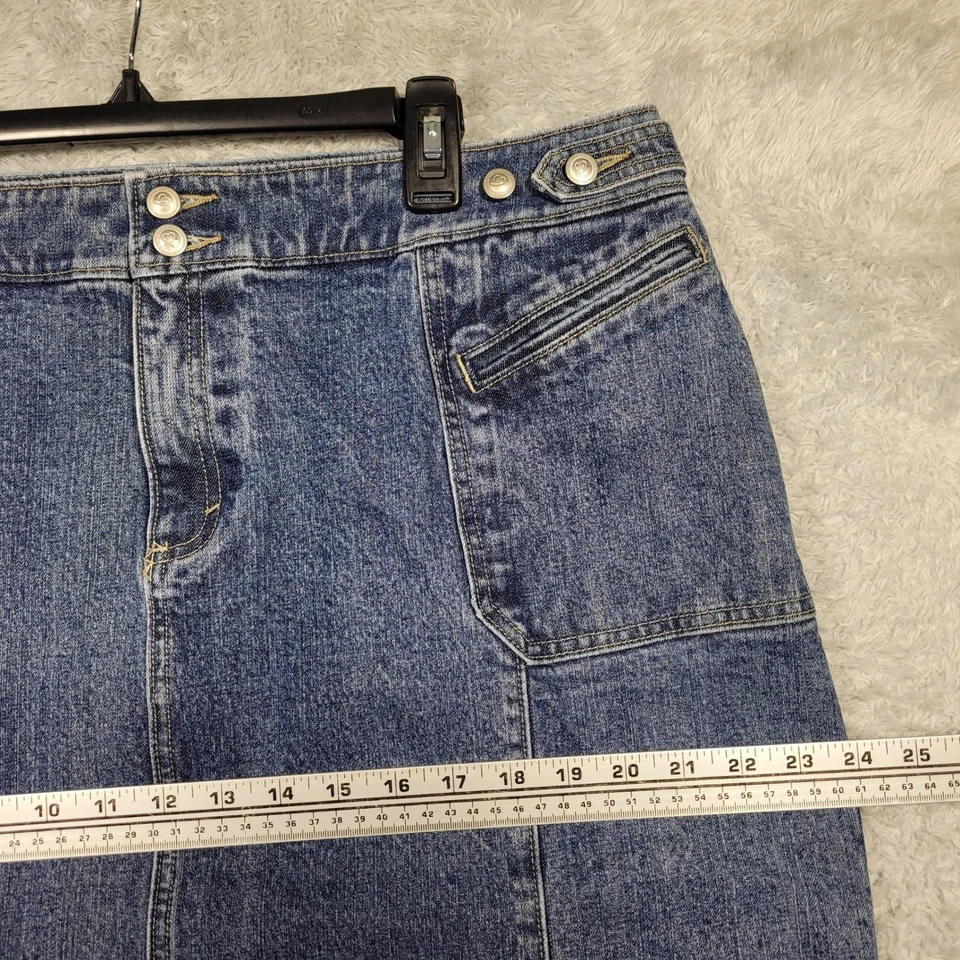 Saia jeans feminina AE Sport & Co 18 azul denim longa midi maxi - Imagem 4 de 4