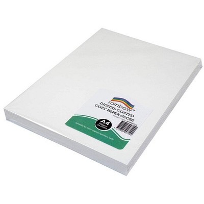 Rainbow Quality 200gsm Durable Gloss Digital Copy Paper 125 Pack in White Colour