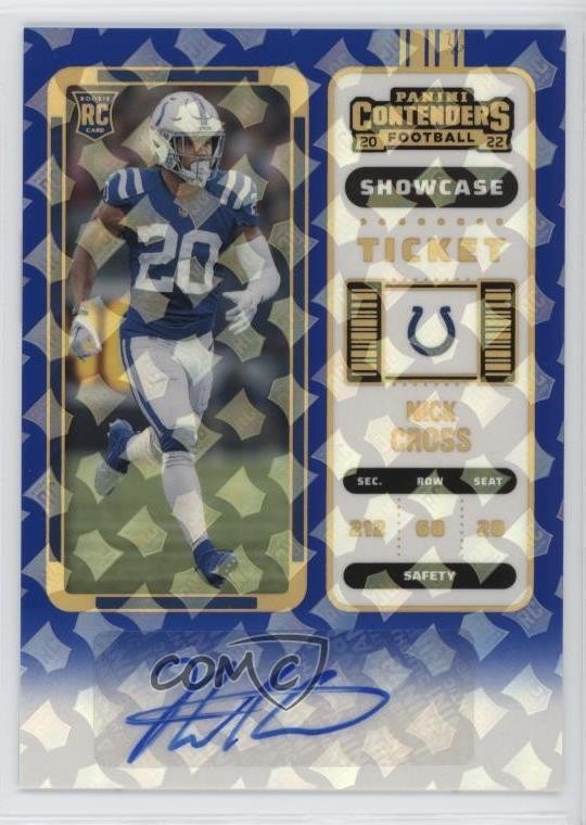 2022 Panini Contenders Showcase Ticket Nick Cross #196 Rookie Auto RC 0c3
