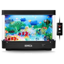 Fake Fish Tank with Moving Fish, Decorative Aquarium Lamp Auto 2/4/12H Shutd...