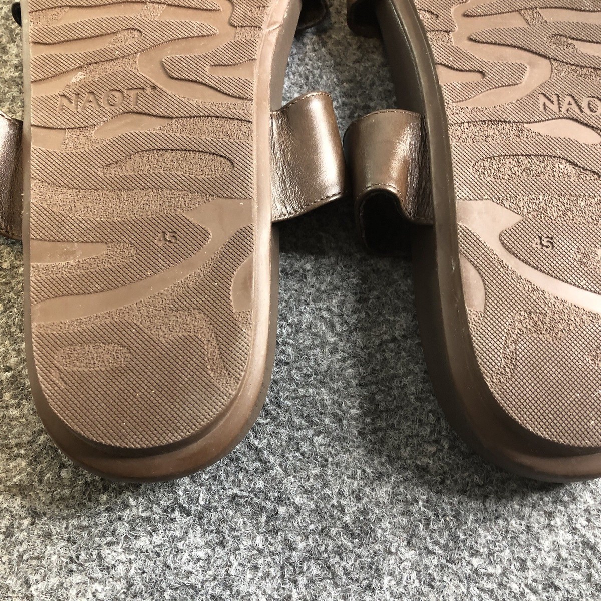 NAOT Maldive Two Strap Brown Leather Sandals Mens 11 11.5 