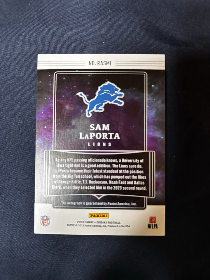 2023 Panini Origins - Rookie Autographs Sam LaPorta #RASML Red /99 (AU, RC) - Image 2 of 2